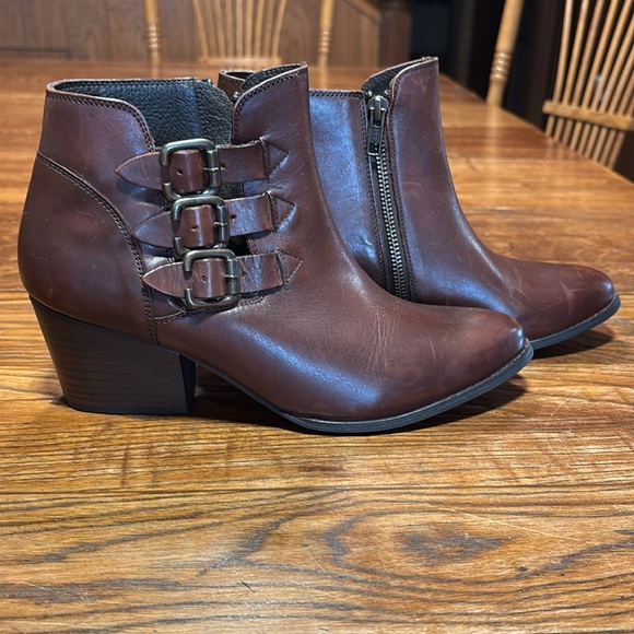 KRBonell Dark Brown Western Look Ankle Boots Adjustable Straps W/Zipper Size 9 - Picture 2 of 15
